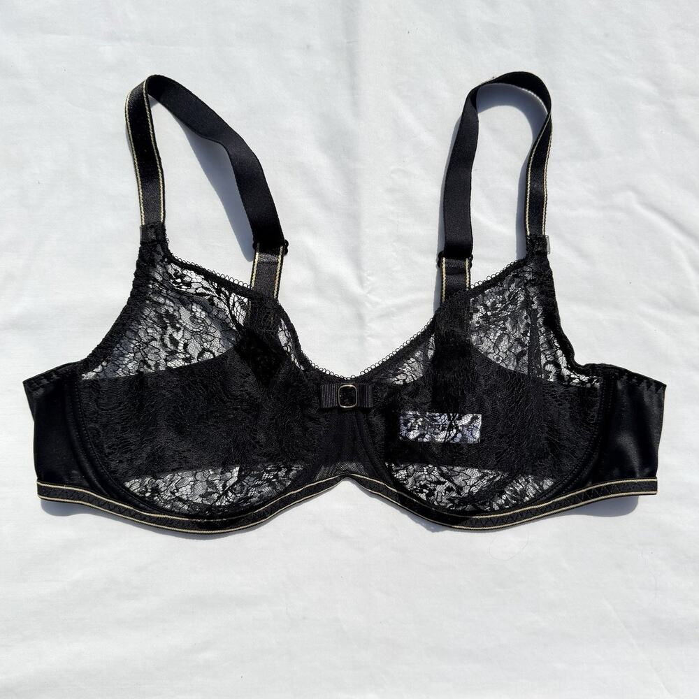 Empreinte Allure Seamless Full Cup Bra 42C Black Lace Underwire 07205